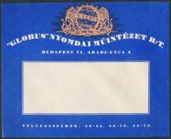 cca 1920 "Globus" Nyomdai Műintézet, Bp., VI. Aradi-utca 8., 16x13cm