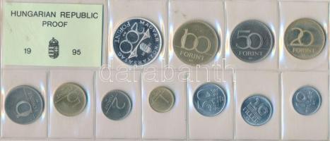 1995. 10f-200Ft 11db klf, forgalmi sor, közte 200Ft Ag "Deák", 20Ft-nál a fólia kivágva T:PP