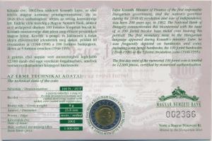 2002. 100Ft "Kossuth" elsőnapi veret sorszámozott díszlapon T:BU