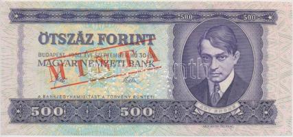 1980. 500Ft "MINTA" perforációval és felülnyomással "E 000 000948" sorozatszámmal, gyári papírránccal T:I Adamo F42Ma