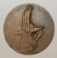 Belgium 1930. "Nemzetközi Vásár Liege" nagyalakú Br plakett. Szign:Witterwulche T:2
