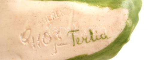 Herendi porcelán rózsa, kézzel festett, jelzett (tertia), apró lepattanásokkal, m: 4,5 cm