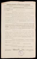 1938 Izraelita Szünidei Gyermektelep Egyesület támogatás iránti kérelme. Kissé szakadozott széllel, 34x21cm