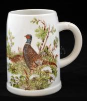 Fácános korsó, matricás, jelzés nélkül, hibátlan, m:13 cm