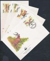 WWF: bongo set on 4 FDC, WWF: bongo sor 4 FDC-n