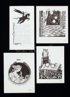 Petry Béla (1902-1996): 4 db ex libris metszet