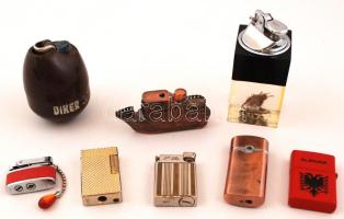 8 db fém öngyújtó, jelzettek (Gamma, Gas, Tigre stb)