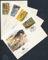 WWF: Gazella sor 4 FDC-n, WWF Gazelle set 4 FDC