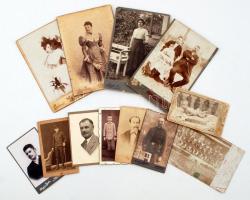 cca 1880-1900 12 db részben katonai keményhátú fotó és fotólap