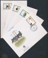 WWF: Ostrich set on 4 FDC, WWF: strucc sor 4 FDC-n