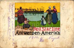Red Star Line, Antwerpen-Amerika / Dutch ship company advertisement, folklore s: M. H. Cassiers (fa)