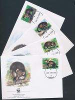 WWF: manguszta sor 4 FDC-n WWF Mongoose set 4 FDC
