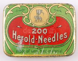 Herold Needles gramofontűs fémdoboz, 3,5x5cm