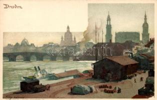 Dresden, Velten's Künstler-Postkarte 164. litho s: Kley