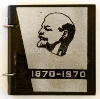Minikönyv Lenin születésének 100. évfordulójára. 14 fém lapon grafikákkal / Minibook with metal pages