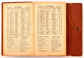 1905 Geodéziai zsebkönyv, naptárral, egészvászon kötésben, megviselt állapotban