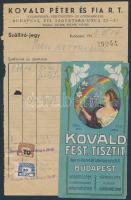 cca 1940-48 Kovald szállító-jegy (20x13cm) és számoló cédula (14x7cm)