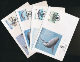 WWF Sealife set 4 FDC, WWF: Tengeri élővilág sor 4 FDC-n