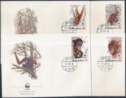 WWF Orangutan set 4 FDC WWF: Orángután sor 4 FDC-n