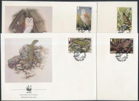 WWF rare species of animals set 4 FDC, WWF: Ritka állatfajták sor 4 FDC-n