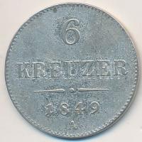 Ausztria 1849A 6kr Ag T:2- patina Austria 1849A 6 Kreuzer Ag C:VF patina