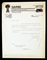 1932 Garbe fejléces levélpapír, 29x23cm