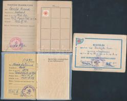 1952-1964 3 db vöröskeresztes igazolvány