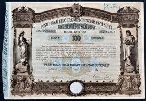 Budapest 1906. "Pesti Hazai Első Takarékpénztár-Egyesület Nyeremény-Kötvény bemutatóra" kö...