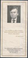 1993 Antall József tiszteletadás emlékére készült nyomtatvány.