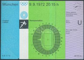 1972 München Olimpiai belépő football mérkőzésre / 1972 München Olimpic games ticket