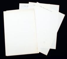 cca 1970 A Magyar Népköztársaság Minisztertanácsának Elnöke feliratos mappa benne 7 db fejléces levélpapír.