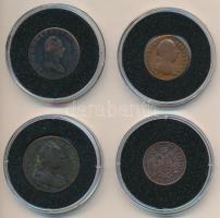 Vegyes: 1774S 1/2kr Cu + 1781S 1kr Cu + 1851B 1/2kr Cu  + Ausztria/lengyel verdejel 1763W 1kr Cu T:2...