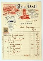 1905 Szeged, Kein Adolf építkezési anyag és cserépkályha árus fejléces számla