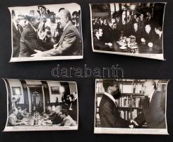 cca 1960-1970 Kádár János politikai eseményeken, 9 db MTI sajtófotó, 26x20 cm