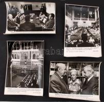 cca 1960-1970 Kádár János politikai eseményeken, 9 db MTI sajtófotó, 26x20 cm
