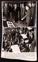 cca 1960-1970 Kádár János politikai eseményeken, 9 db MTI sajtófotó, 26x20 cm