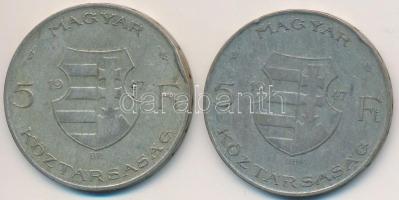 1947. 5Ft Ag "Kossuth" (2x) T:2-,3