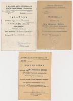 5db klf kitüntetéshez tartozó adományozói okirat és igazolvány, közte 1962. "Bányász Szolgálati...