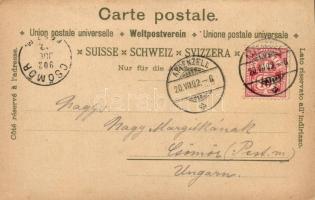 Appenzellerland, Hohenkasten, Trachten / 'Gruss aus...' floral litho