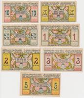 Székesfehérvár 1921. 10f + 20f + 50f + 1K + 2K + 3K + 5K "Légszeszgyár és Vegyiművek Részv.-Tár...