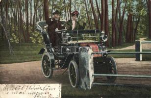 Couple in a car, before accident (b)
