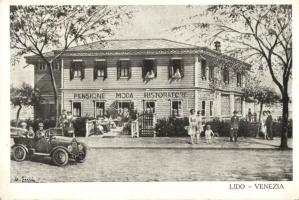 Venezia, Venice; Lido, Pension Moda Rostoratore / restaurant, automobile, artist signed