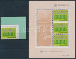 Europa CEPT ívsarki bélyeg + blokk, Europa CEPT corner stamp + block