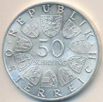 Ausztria 1968. 50Sch Ag "50 éves a Köztársaság" T:2 
Austria 1968. 50 Schilling Ag "...