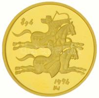 1996. 20.000Ft Au "Honfoglalás 1000. évfordulója" tanúsítvánnyal (6.98g/0.986/22mm) T:PP f...
