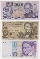 Vegyes: Ausztria 1967. 20Sch + 1970. 50Sch + Németország 1991. 10M T:III Mixed: Austria 1967. 20 Schilling + 1970. 50 Schilling + Germany 1991. 10 Mark C:F