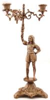 Figurális fém gyertyatartó (három ágú), karok mozognak, m:40 cm