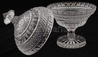 Ólomkristály bonbonier, formába öntött, hibátlan, m:25 cm