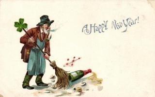 A Happy New Year! Emb. litho