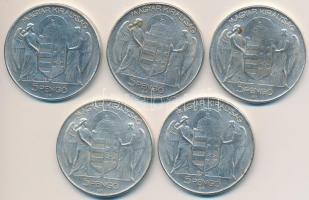 1939. 5P "Horthy balra" Fe (5x) replikák T:2,2-